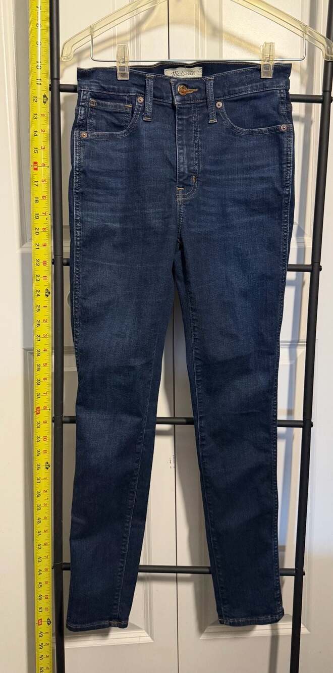 Madewell 10" High-Rise Skinny Jeans in Dark Wash Size 25